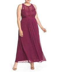 City Chic Paneled Lace Bodice Gown