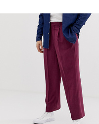 Noak Slim Fit Smart Trousers In Textured Plum