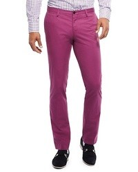 Hugo Boss Stanino Slim Fit Cotton Dress Pants Open Pink