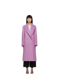 Stella McCartney Purple Wool Catalina Double Breasted Coat