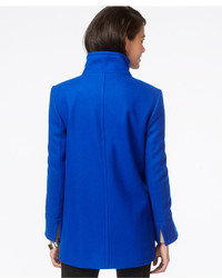 Larry Levine Stand Collar Wool Blend Coat