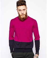 Paul Smith Ps By Sweater With Color Block Purple