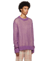 Jil Sander Purple Open Knit Sweater