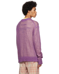 Jil Sander Purple Open Knit Sweater