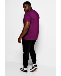 Boohoo Big And Tall Crew Neck T Shirt With Rolled