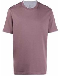 Brunello Cucinelli Contrasting Trim Cotton T Shirt