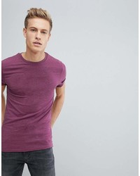 Asos Design Muscle Fit Crew Neck T Shirt With Roll Sleeve In Purple