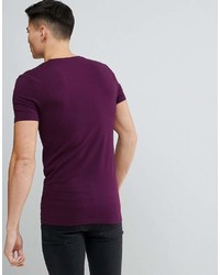 Asos Design Muscle Fit T Shirt With Crew Neck In Purple