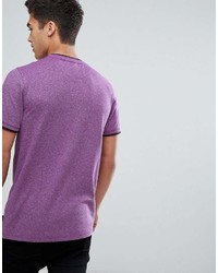 Ted Baker T Shirt In Marl With Contrast Detail In Purple
