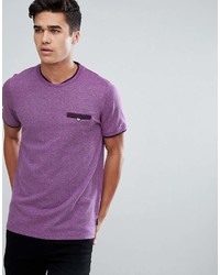 Ted Baker T Shirt In Marl With Contrast Detail In Purple