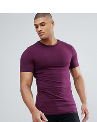 Asos Tall Muscle Fit T Shirt With Crew Neck In Purple