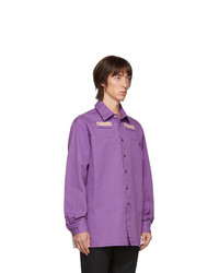 Raf Simons Purple Denim Slim Fit Shirt