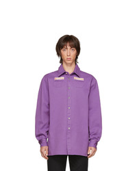 Raf Simons Purple Denim Slim Fit Shirt