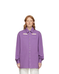 Raf Simons Purple Slim Fit Denim Shirt