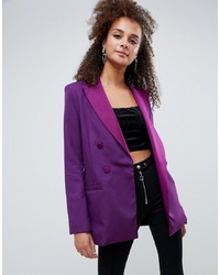 Bershka Blazer In Purple