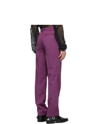 Johnlawrencesullivan Pink Wool Straight Trousers