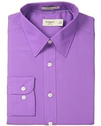 Haggar Regular Fit Poplin Solid Long Sleeve Dress Shirt