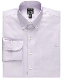 Jos. A. Bank New Traveler Slim Fit Wrinkle Free Pinpoint Solid Long Sleeve Buttondown Dress Shirt