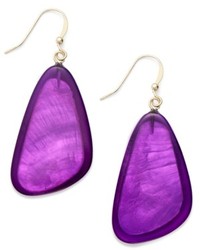 Style&co. Gold Tone Purple Shell Statet Drop Earrings