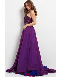 Jovani 46039 Crystal Embellished Strapless Evening Gown