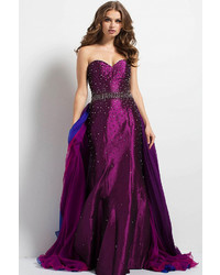 Jovani 46039 Crystal Embellished Strapless Evening Gown