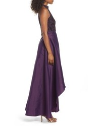 Adrianna Papell Embellished Taffeta Highlow Gown