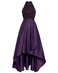 Adrianna Papell Embellished Taffeta Highlow Gown