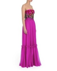 Purple Embroidered Dress