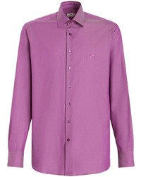 Purple Embroidered Long Sleeve Shirt