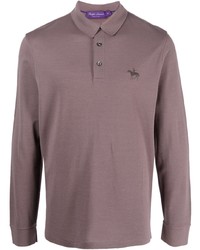 Ralph Lauren Purple Label Logo Embroidered Wool Polo Shirt