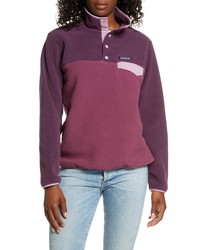 Purple Fleece Mock-Neck Sweater
