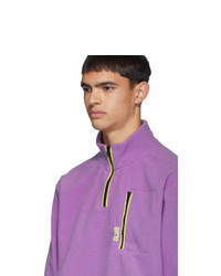 Gcds Purple Pile Half Zip Sweater