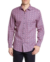 Purple Floral Long Sleeve Shirt