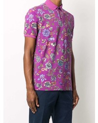 Etro Floral Print Piqu Polo Shirt
