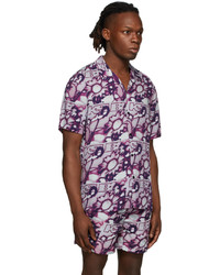 Ksubi Purple Uv Flower Resort Shirt