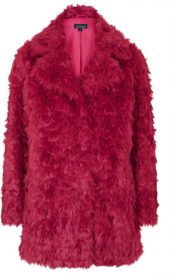 Shaggy Faux Fur Coat, $170 | Topshop | Lookastic