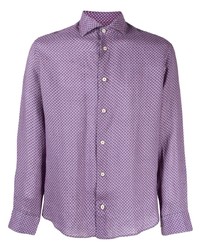 Purple Geometric Long Sleeve Shirt