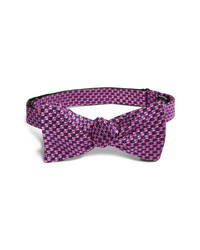 Purple Geometric Silk Bow-tie