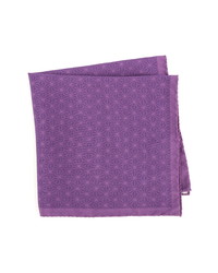 Purple Geometric Silk Pocket Square