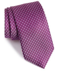 Purple Geometric Silk Tie