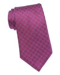 David Donahue Geometric Silk Tie In Berry At Nordstrom