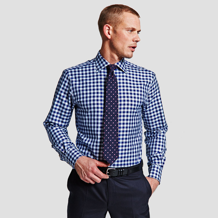 Thomas Pink Plato Check Slim Fit Button Cuff Shirt, $195, Thomas Pink