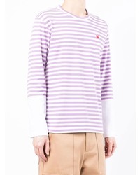 Comme Des Garcons Play Comme Des Garons Play Heart Patch Panelled Striped Top