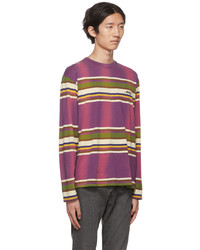 Awake NY Purple Striped Long Sleeve T Shirt