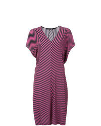 Purple Horizontal Striped Midi Dress