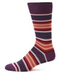 Purple Horizontal Striped Socks