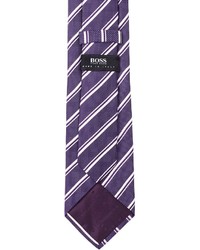 Hugo Boss Diagonal Stripe Printed Silk Tie