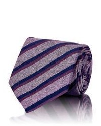 Ermenegildo Zegna Diagonal Striped Jacquard Necktie Purple