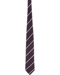 Ermenegildo Zegna Diagonal Striped Necktie Purple