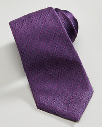 Armani Collezioni Solid Textured Stripe Tie Purple